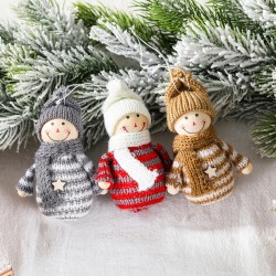 Set/3pcs, Christmas Supplies, Holiday Decor For Home, Small Wooden Doll Pendant
